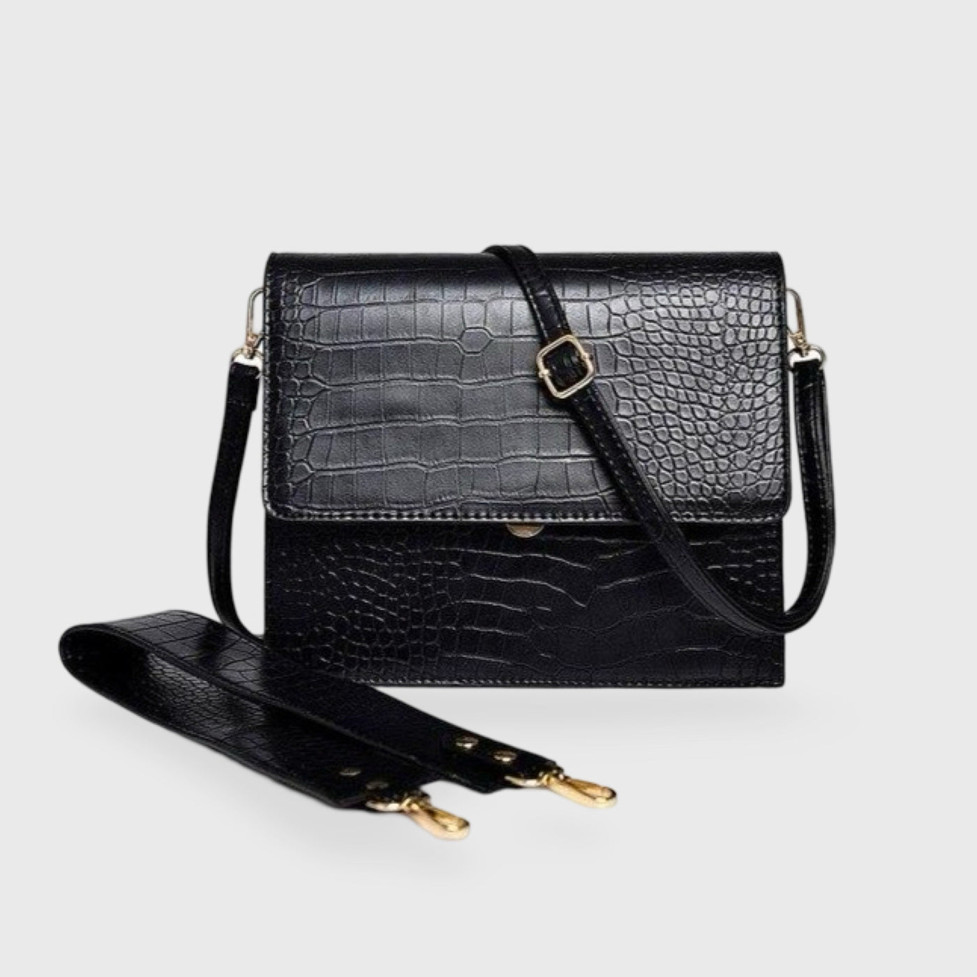 Crossbody Tasche Damen Croco Look – Vegan Leder & Elegant