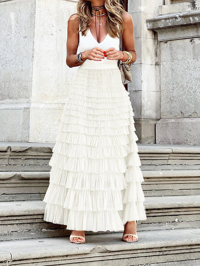 langer, bauschiger Tutu-Rock aus Tüll, A-Linie, für Damen, weich, elegant, modisch