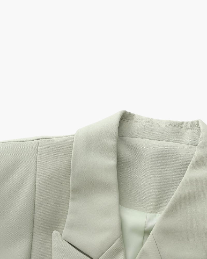 Scarlett | Umschlagärmeln Doppelreiher Übergröße Grün Blazer