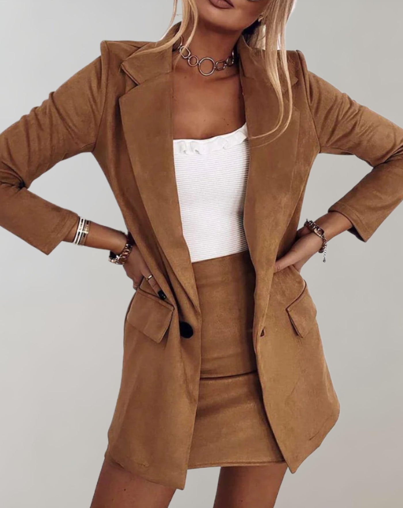 Klassisches Blazer und Minirock Set für Damen