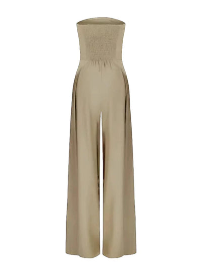 Stilvoller Jumpsuit für Damen – Schulterfrei & Weit geschnitten in Navyblau