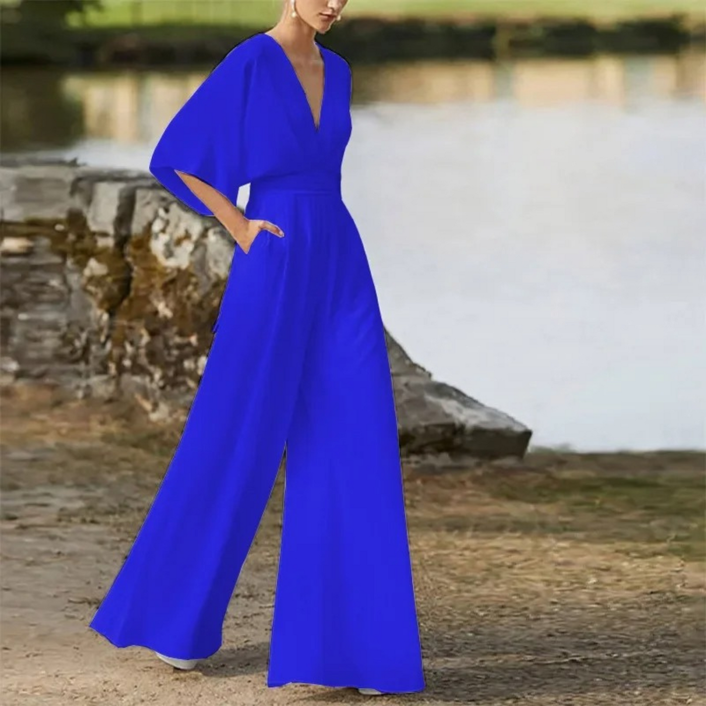 Jumpsuit mit V-Ausschnitt für Damen