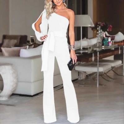 Asymmetrischer Jumpsuit mit Gürtel für Damen