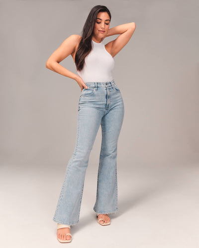 Damen High-Waist Bootcut-Jeans