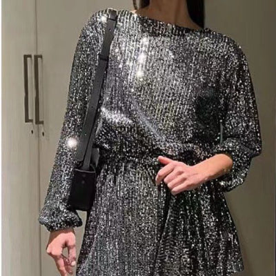 Karolin | Glitzerndes Pailletten Minikleid