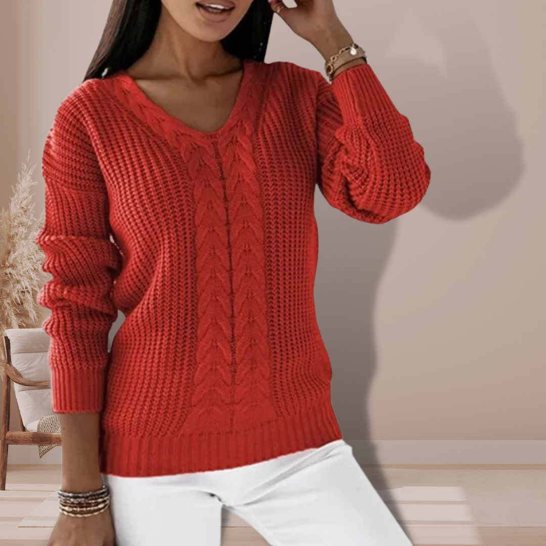 Strickpullover mit V-Ausschnitt für Frauen