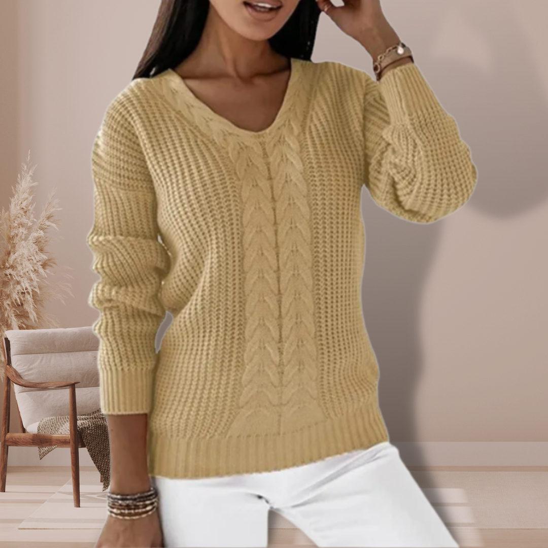 Strickpullover mit V-Ausschnitt für Frauen