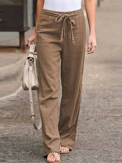 Leinenhose mit Gürtel für Damen