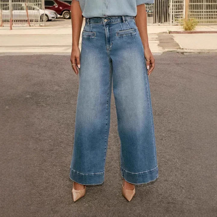 Layla | Retro Royal Mom Jeans mit weitem Bein
