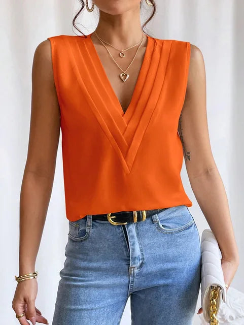 Leah | Elegante Sommer Kurzarm Bluse