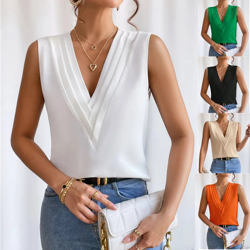 Leah | Elegante Sommer Kurzarm Bluse