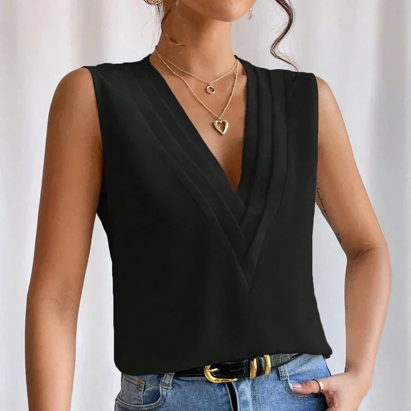 Leah | Elegante Sommer Kurzarm Bluse