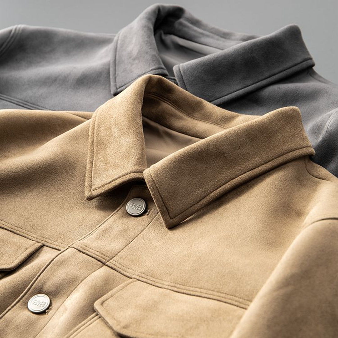 Männliche Suede Winterjacke für Männer
