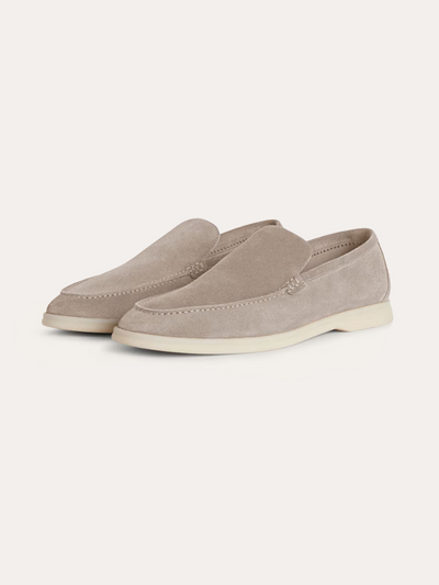 Eleganter Beige Herren Loafer aus Echtem Wildleder