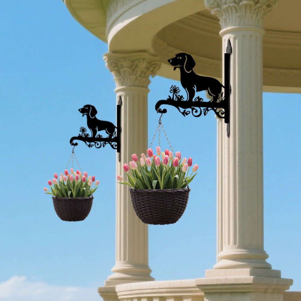 Dachshund Metall Hängender Pflanzentopfständer