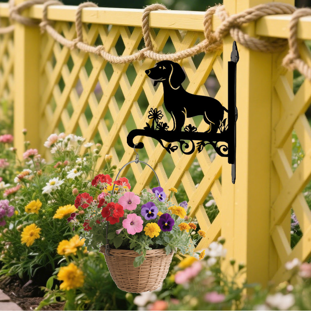 Dachshund Metall Hängender Pflanzentopfständer