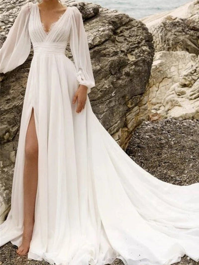 Boho Strand Hochzeitskleid für Damen | Maxi