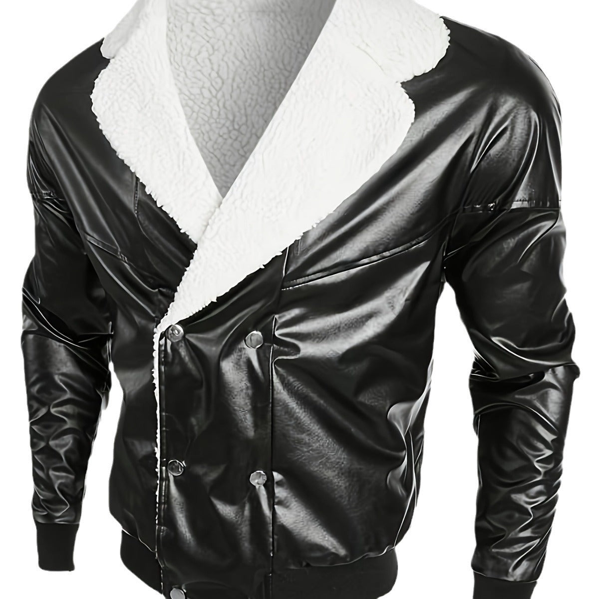 Männer Lammfell-Lederjacke - Mid-Length, Dick gefüttert, Modisch & Bequem