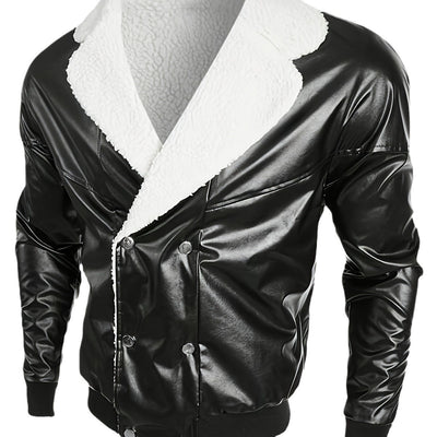 Männer Lammfell-Lederjacke - Mid-Length, Dick gefüttert, Modisch & Bequem