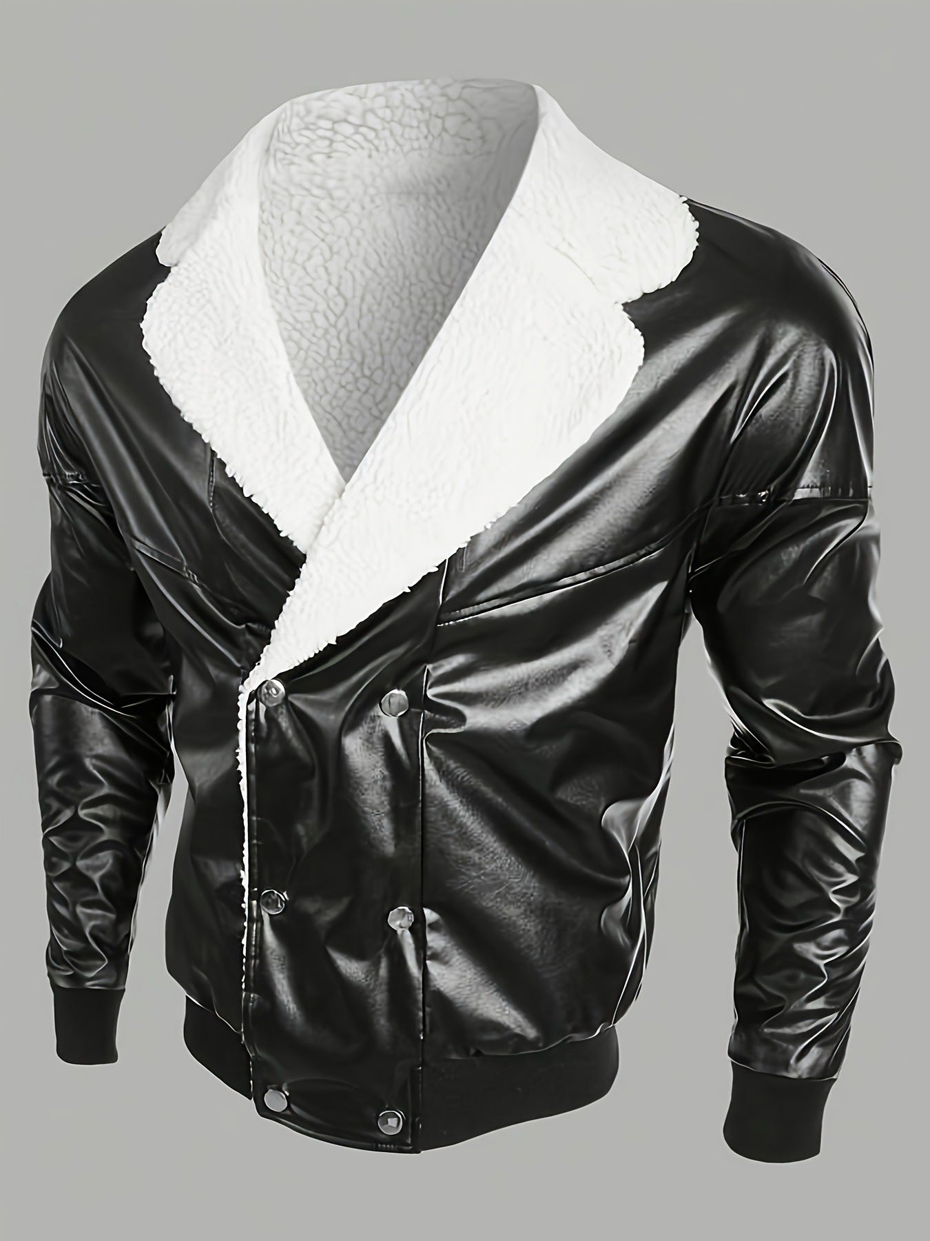 Männer Lammfell-Lederjacke - Mid-Length, Dick gefüttert, Modisch & Bequem