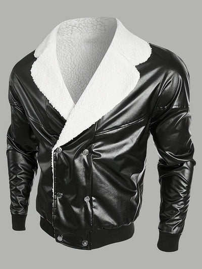 Männer Lammfell-Lederjacke - Mid-Length, Dick gefüttert, Modisch & Bequem