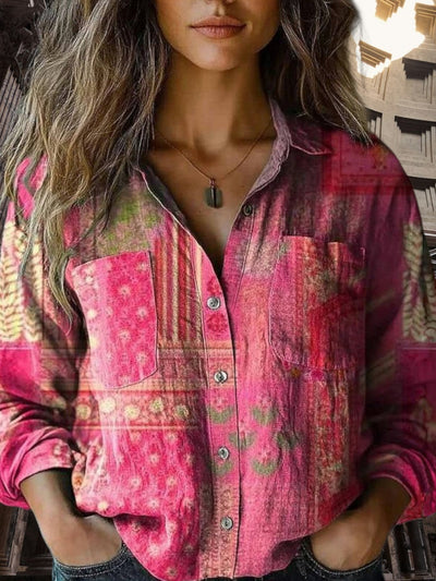 Marie | Elegante Damenbluse im Vintage-Design mit lockerem Schnitt und langen Ärmeln