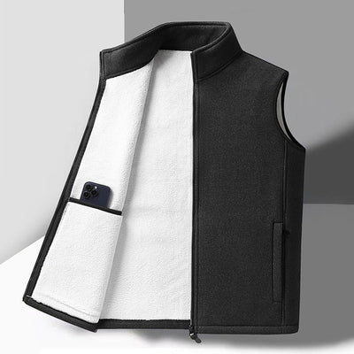 Modischer Fleece-Weste mit Pflanzenmuster – Warm gefüttert und vielseitig tragbar