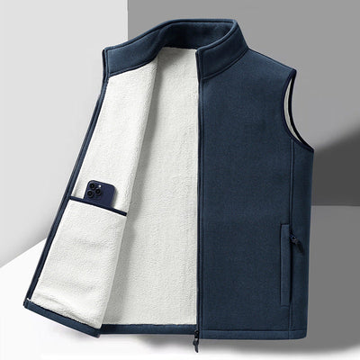 Modischer Fleece-Weste mit Pflanzenmuster – Warm gefüttert und vielseitig tragbar