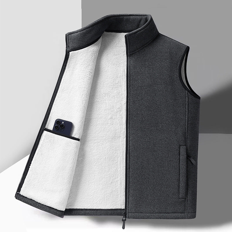 Modischer Fleece-Weste mit Pflanzenmuster – Warm gefüttert und vielseitig tragbar