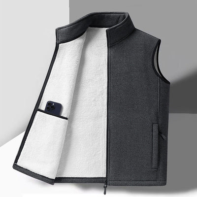 Modischer Fleece-Weste mit Pflanzenmuster – Warm gefüttert und vielseitig tragbar