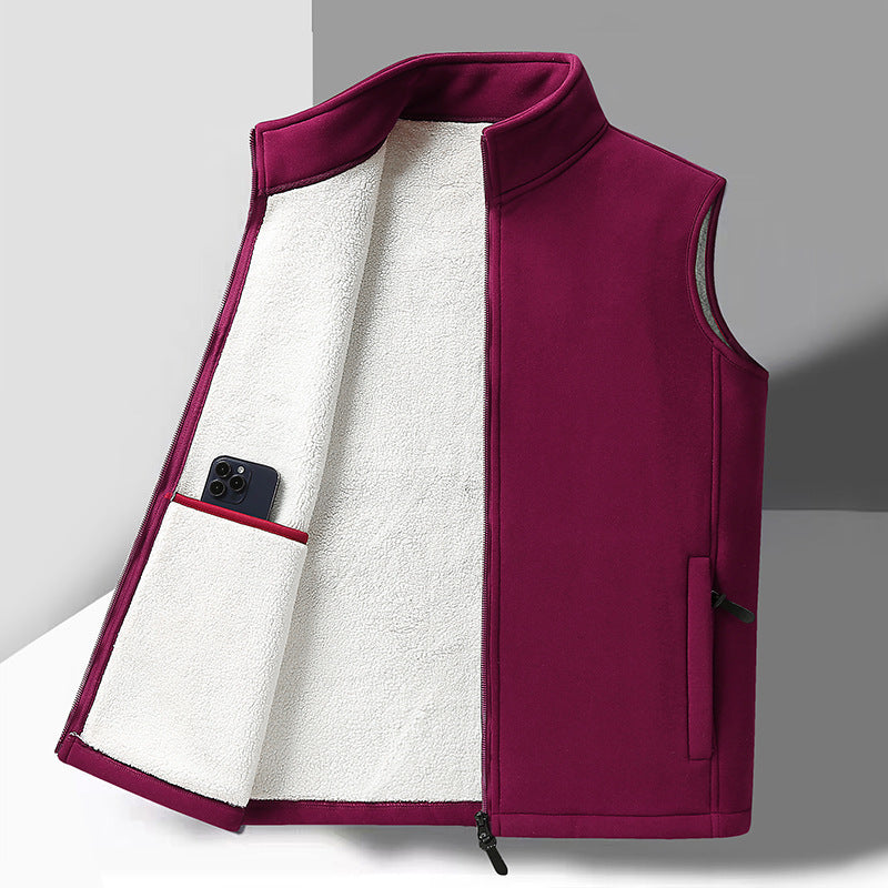 Modischer Fleece-Weste mit Pflanzenmuster – Warm gefüttert und vielseitig tragbar