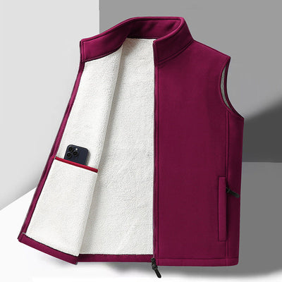 Modischer Fleece-Weste mit Pflanzenmuster – Warm gefüttert und vielseitig tragbar