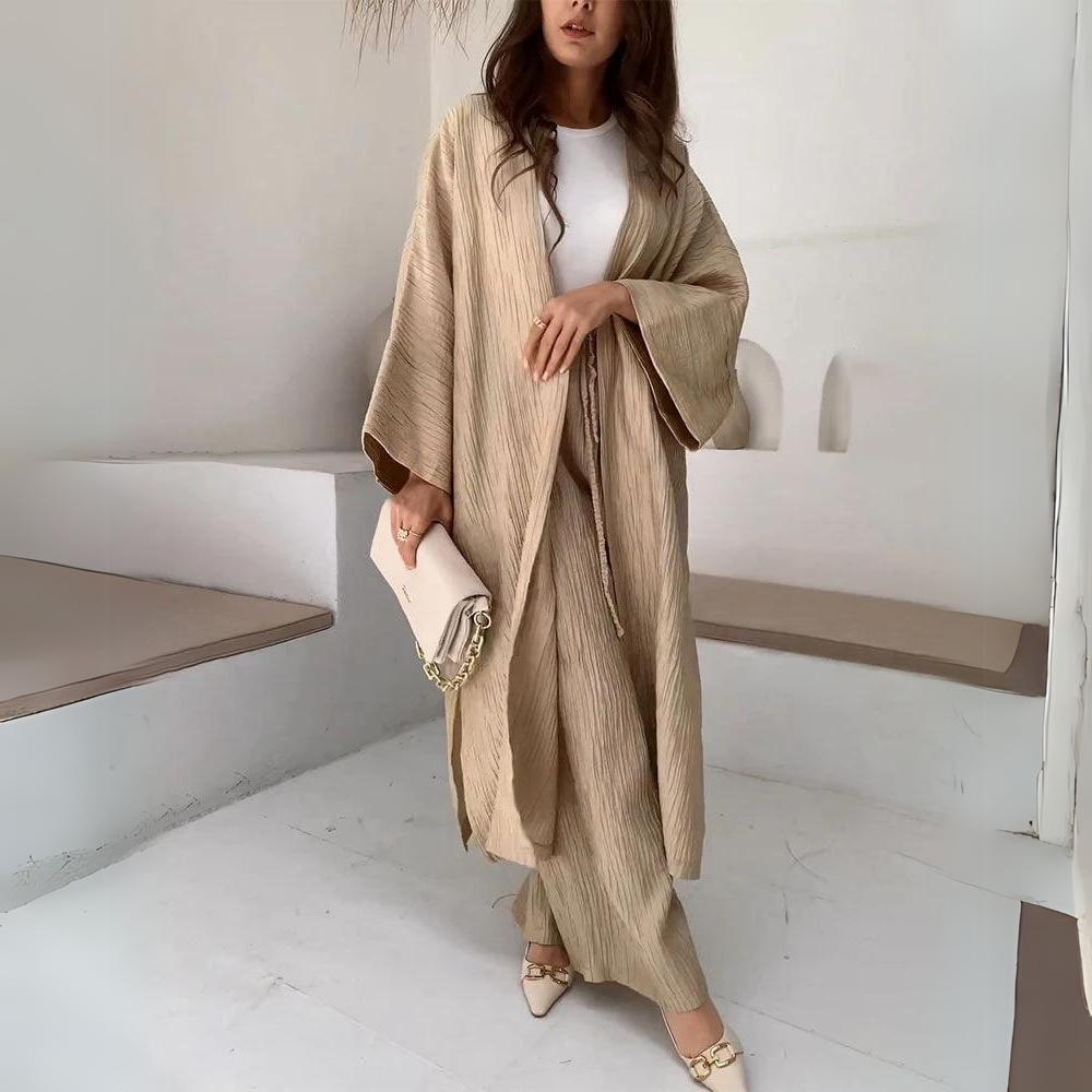 Damen Zweiteiler – Elegante Hemdbluse mit Revers & Weite Hose