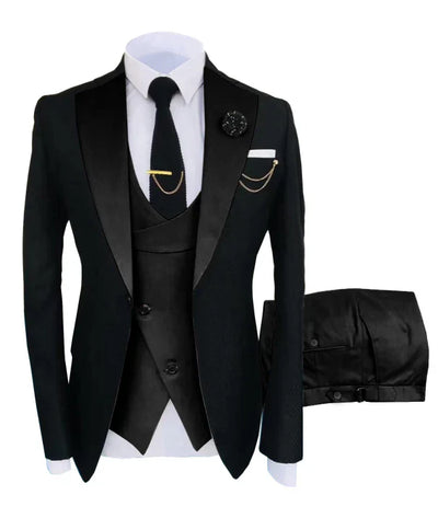 Herren Anzug in formellem Stil, dreiteilig mit Sakko, Weste und Hose