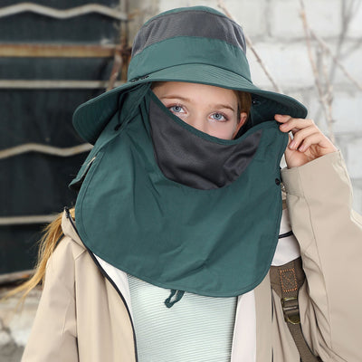 Heidi Mode | Vollabdeckung Gesicht Sonnenschutz Maske im Freien UV Eimer Hut
