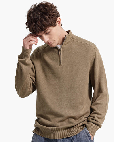 Weston | Half Zip Stehkragen Herrenpullover aus Merinowolle
