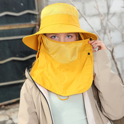 Heidi Mode | Vollabdeckung Gesicht Sonnenschutz Maske im Freien UV Eimer Hut