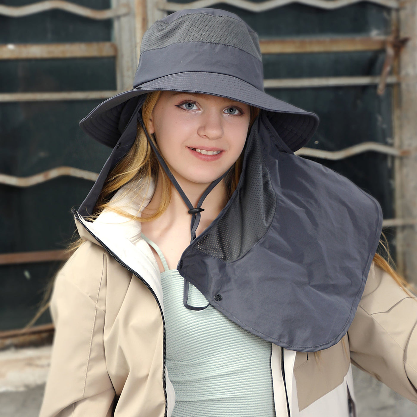 Heidi Mode | Vollabdeckung Gesicht Sonnenschutz Maske im Freien UV Eimer Hut