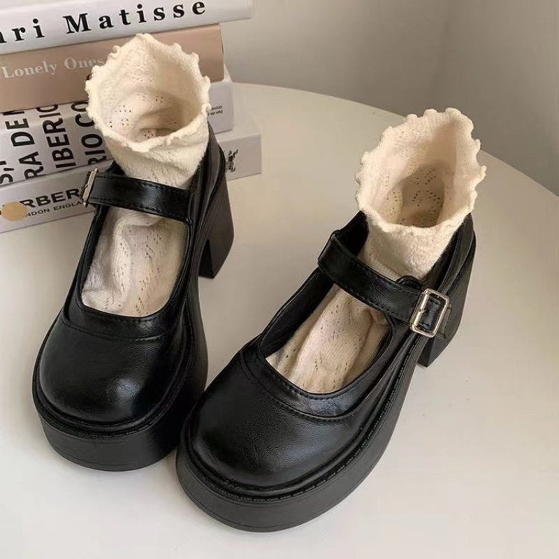 Damen Dirndl Schuhe | Plattform mit Riegelriemen