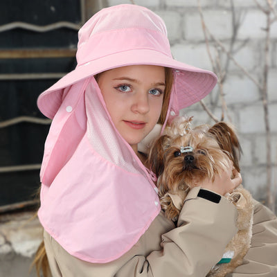 Heidi Mode | Vollabdeckung Gesicht Sonnenschutz Maske im Freien UV Eimer Hut