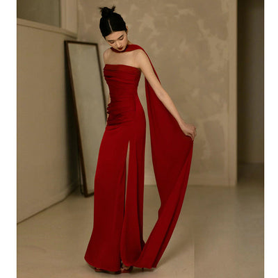 Heidi-Mode | Damen Strapless Maxi Abendkleid figurbetont & elegant