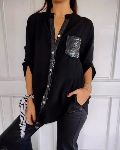 LIVIA - GLITZERNDES LANGES TOP MIT PAILLETTEN