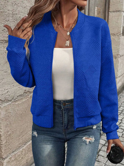 Minimalistische Damen Übergangsjacke – Bomberjacke mit Reißverschluss