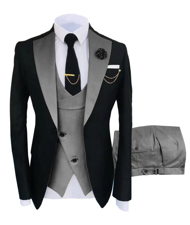 Herren Anzug in formellem Stil, dreiteilig mit Sakko, Weste und Hose