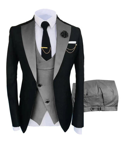Herren Anzug in formellem Stil, dreiteilig mit Sakko, Weste und Hose