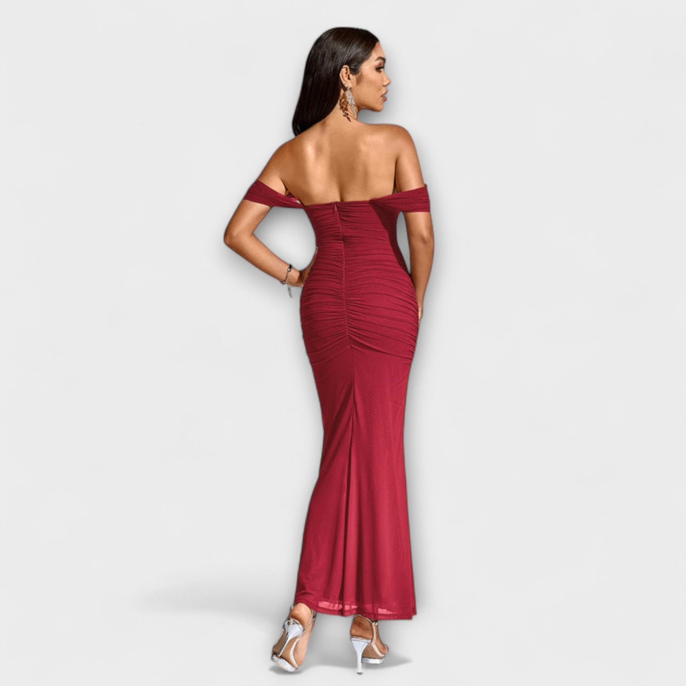 Ione - Off-Shoulder Ruffled Bodycon Dress