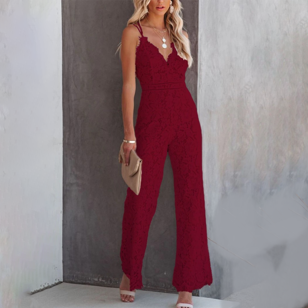 Heidi-Mode | Damen Spitzen-Overall Ärmellos