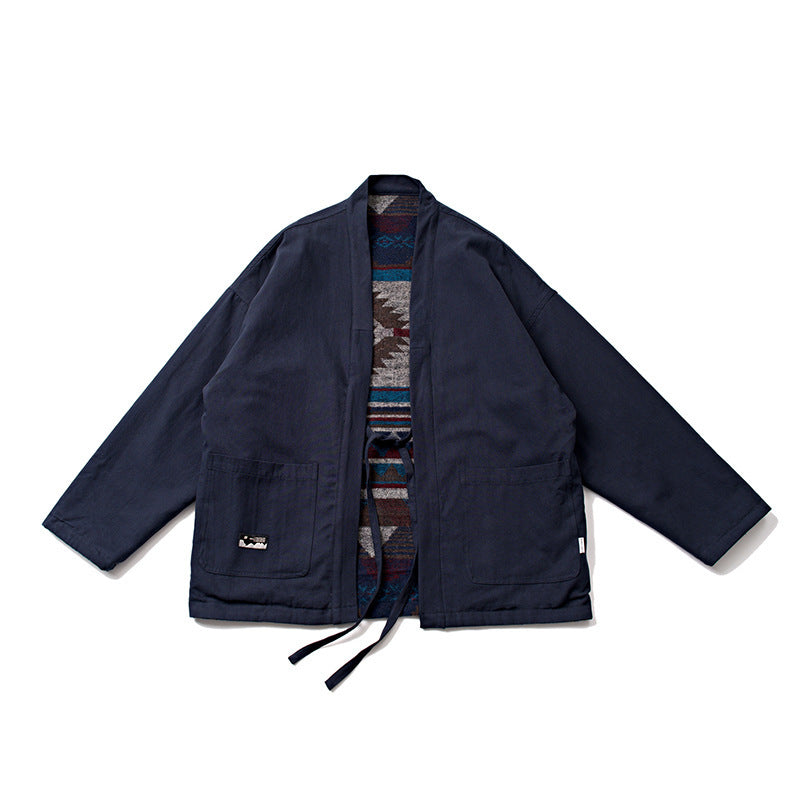 Retro Ethno-Stil Herren Steppjacke aus Baumwolle