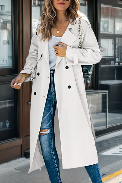 Langer Trenchcoat für Damen | Zweireiher
