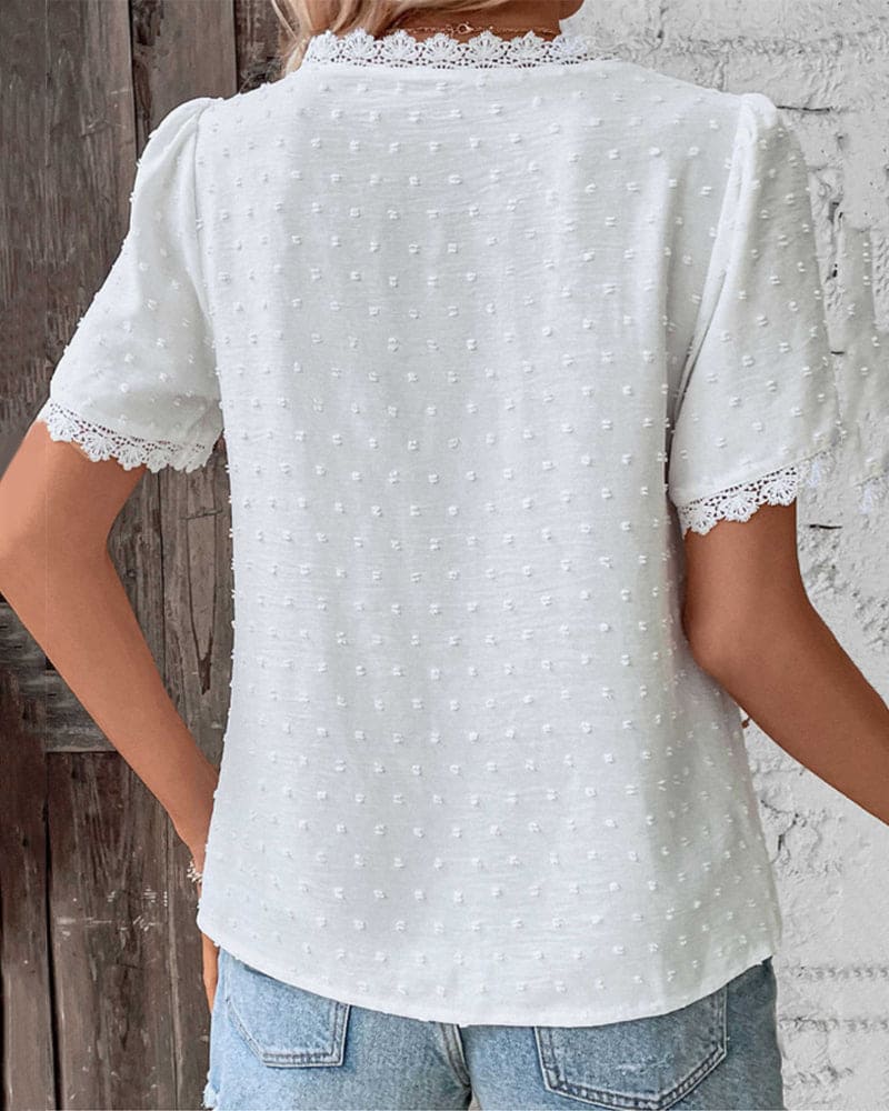 Angelika | Elegante V Ausschnitt bluse